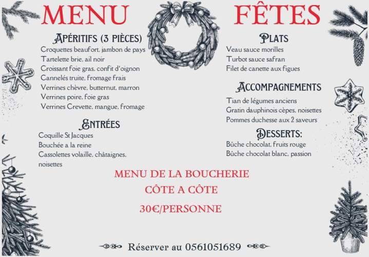 Menu fête 2025